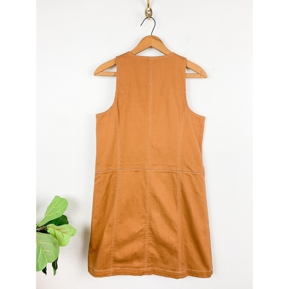 Spartina 449 Brown Denim Sleeveless Zip Front Mini Dress Sz S - Picture 2 of 9